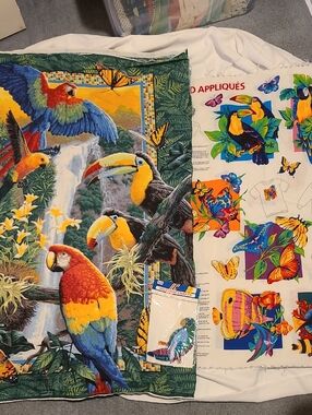 Parrot Panels Tropical Birds Fabric Sewing Jungle Decoration Backdrop